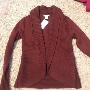 maroon cardigan